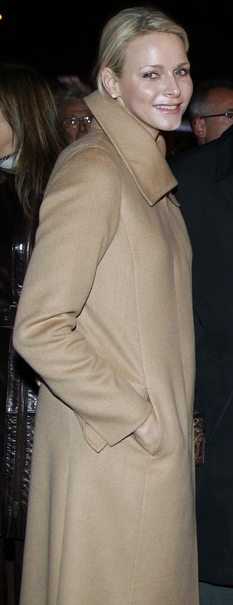HSH Princess Charlene of Monaco: Akris Cashmere Coat Fall 2011 RTW